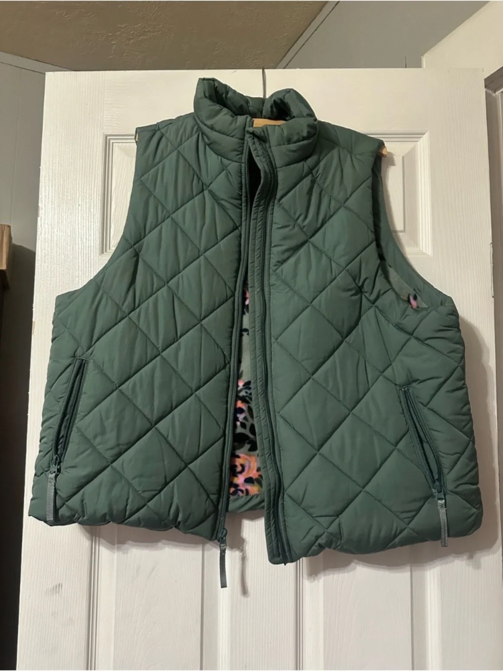 Girls' Quilted Green Puffer Vest - Lightweight Layering